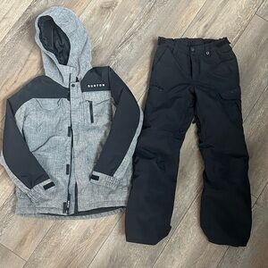 Burton Gray and Black Snowboard Jacket and pants